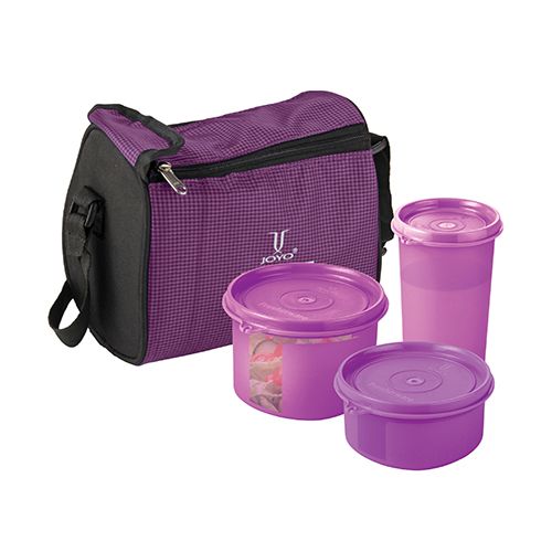 Joyo Fresherware Airtight Bento Set - Purple, 4 pcs